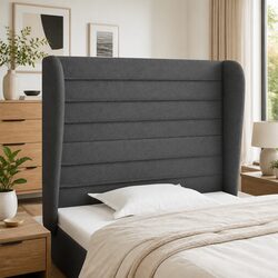 Grey Fabric Headboard with Ears, 103cm Adjustable Height