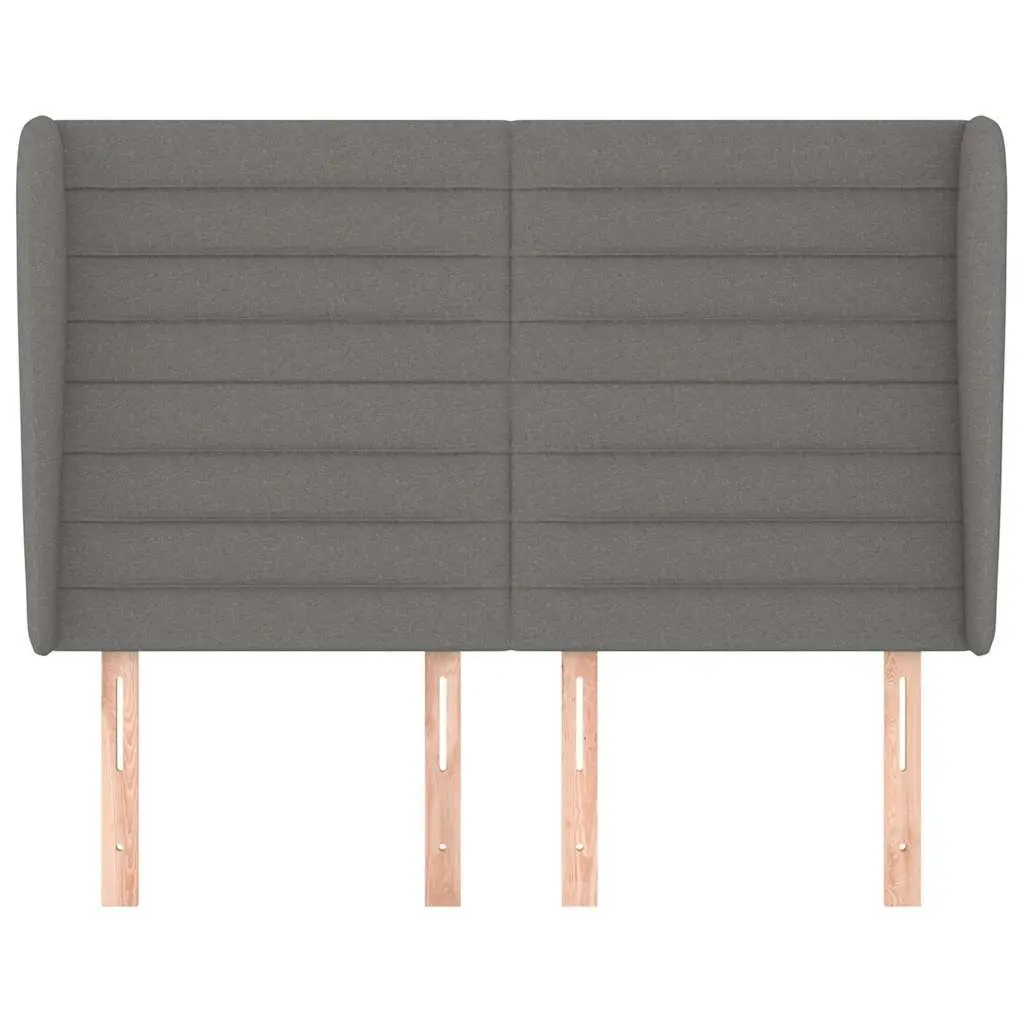 Dark Grey Headboard with Ears 147x23x118/128 cm
