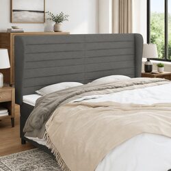 Grey Upholstered Headboard with Ears 163cm