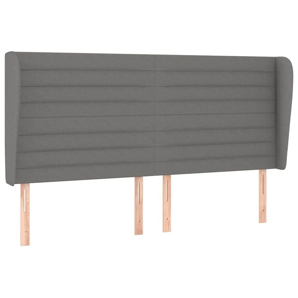 Grey Upholstered Headboard with Ears 163cm