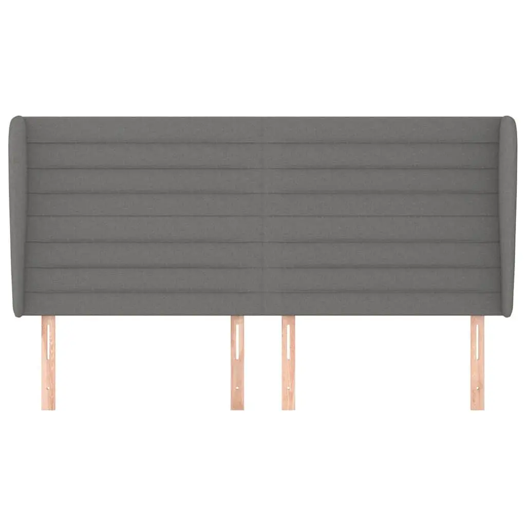 Grey Upholstered Headboard with Ears 163cm