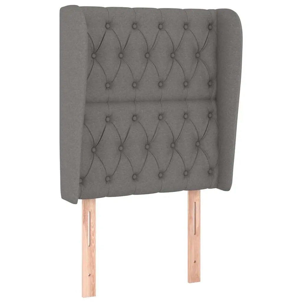 Grey Fabric Headboard with Ears and Adjustable Height