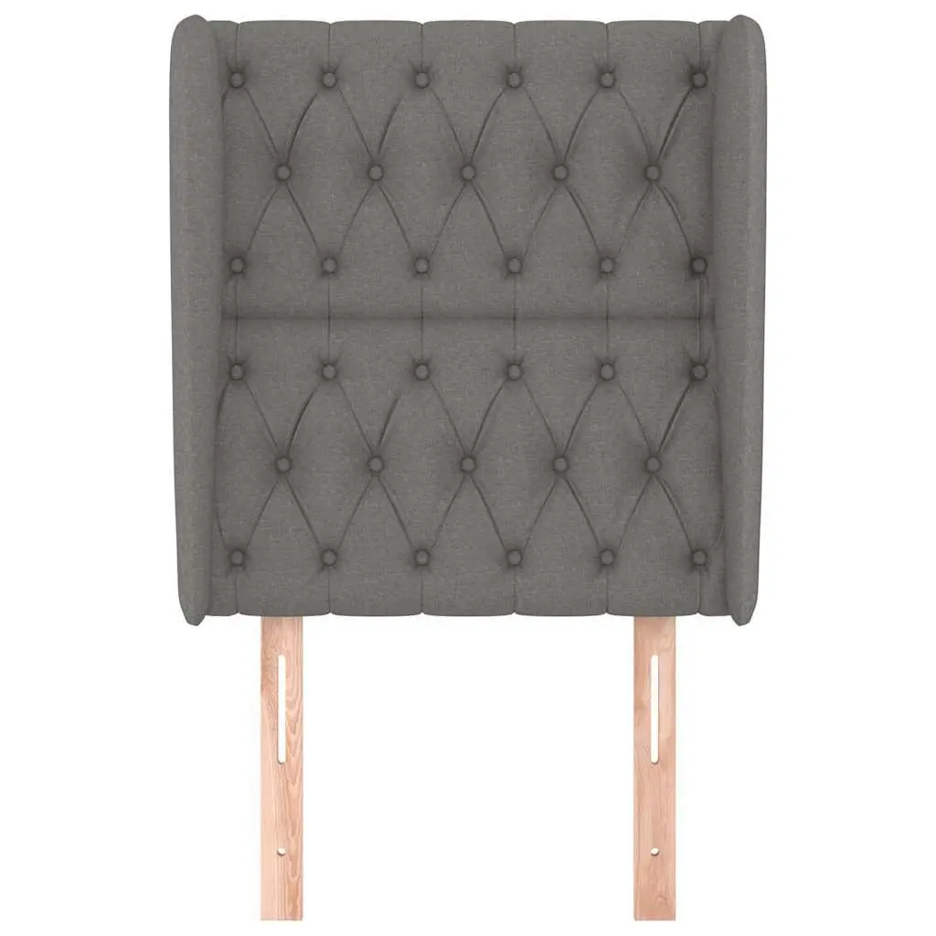 Grey Fabric Headboard with Ears and Adjustable Height