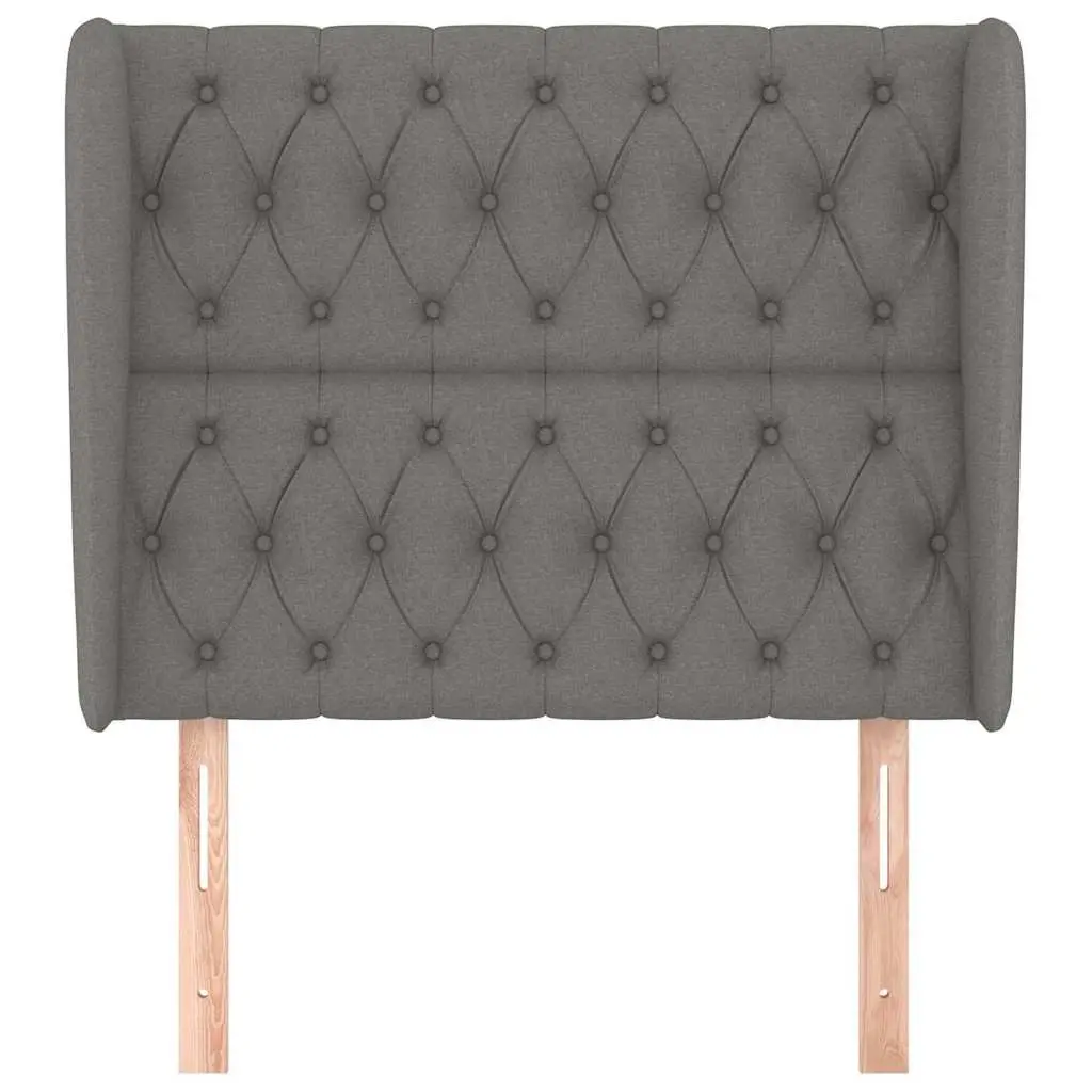 Adjustable Height Dark Grey Fabric Headboard with Ears
