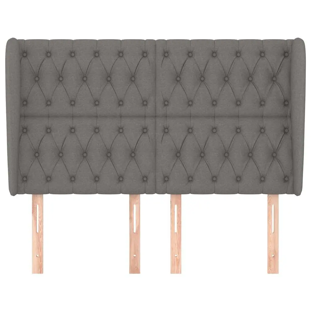 Grey Fabric Headboard with Ears, Adjustable Height 163 cm