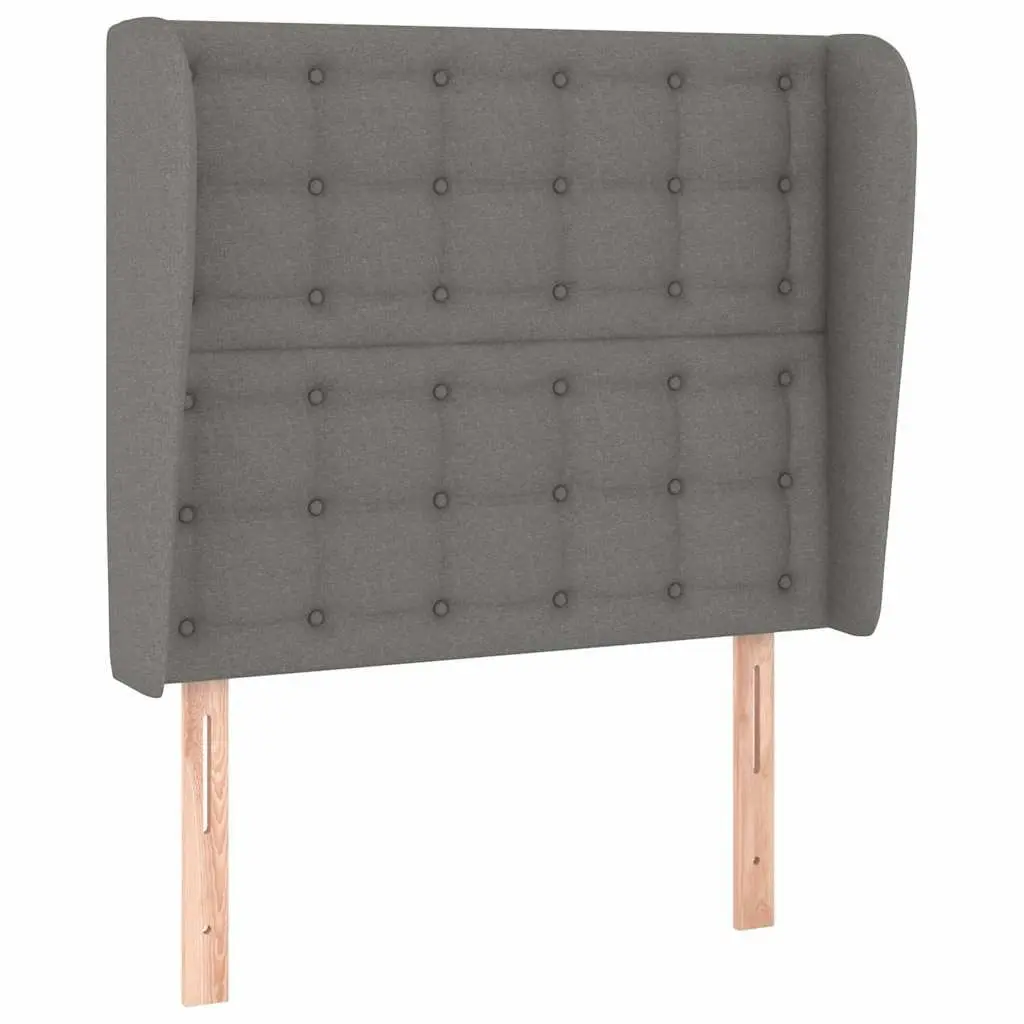 Headboard with Ears 103 cm Grey Fabric Bed Head Back Support Bedroom Furniture