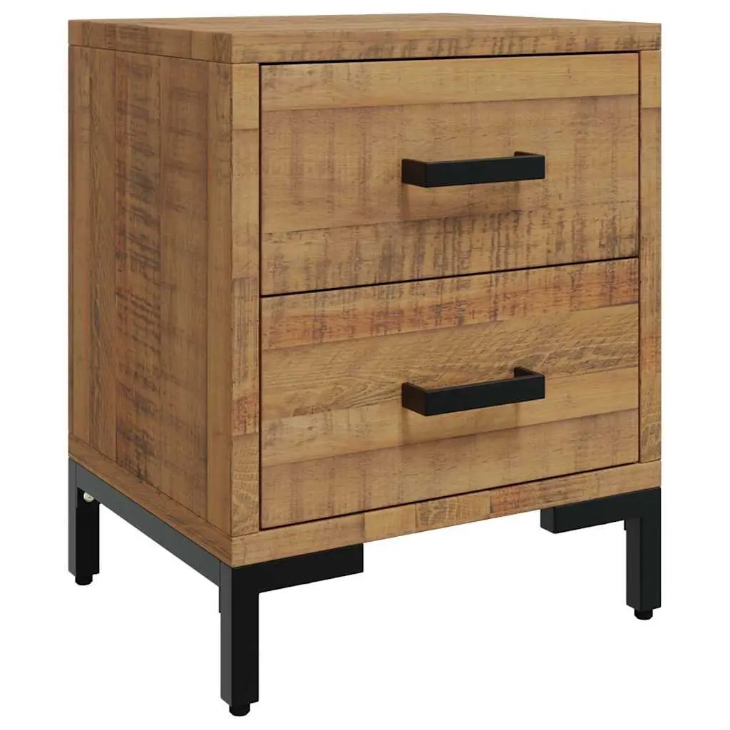 Rustic Pine Bedside Cabinet with 2 Drawers