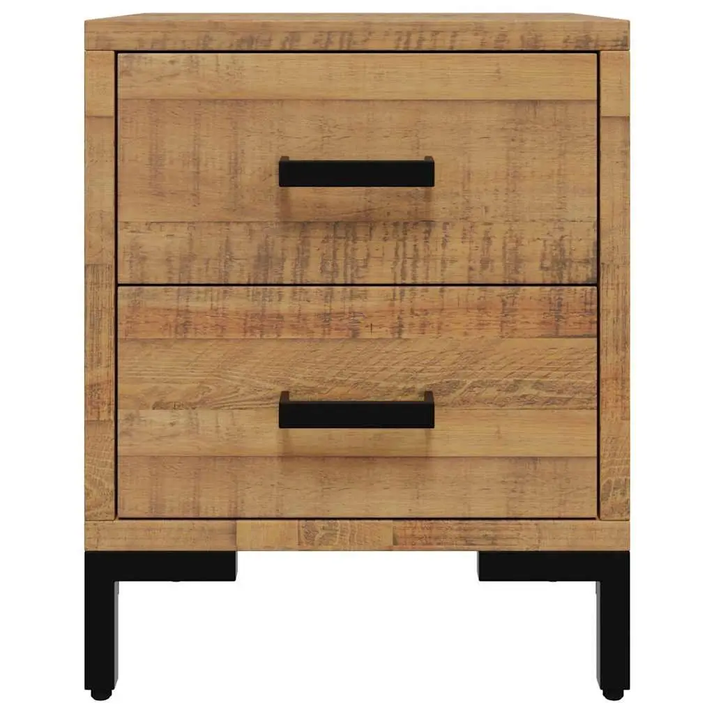 Rustic Pine Bedside Cabinet with 2 Drawers