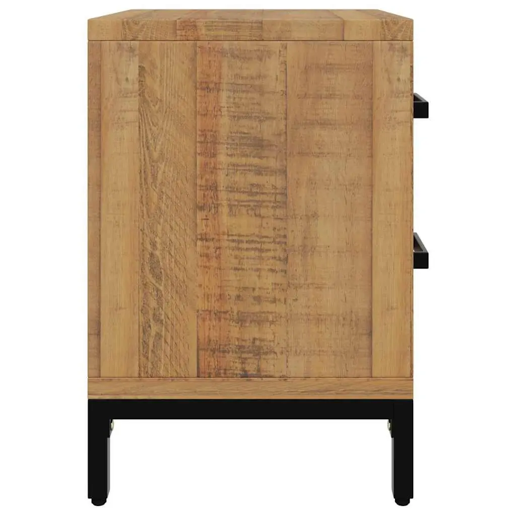 Rustic Pine Bedside Cabinet with 2 Drawers