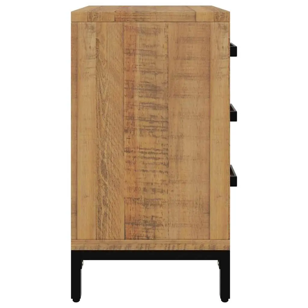 Bedside Cabinet 40x30x55cm Solid Pine Wood Nightstand Drawers Storage Brown