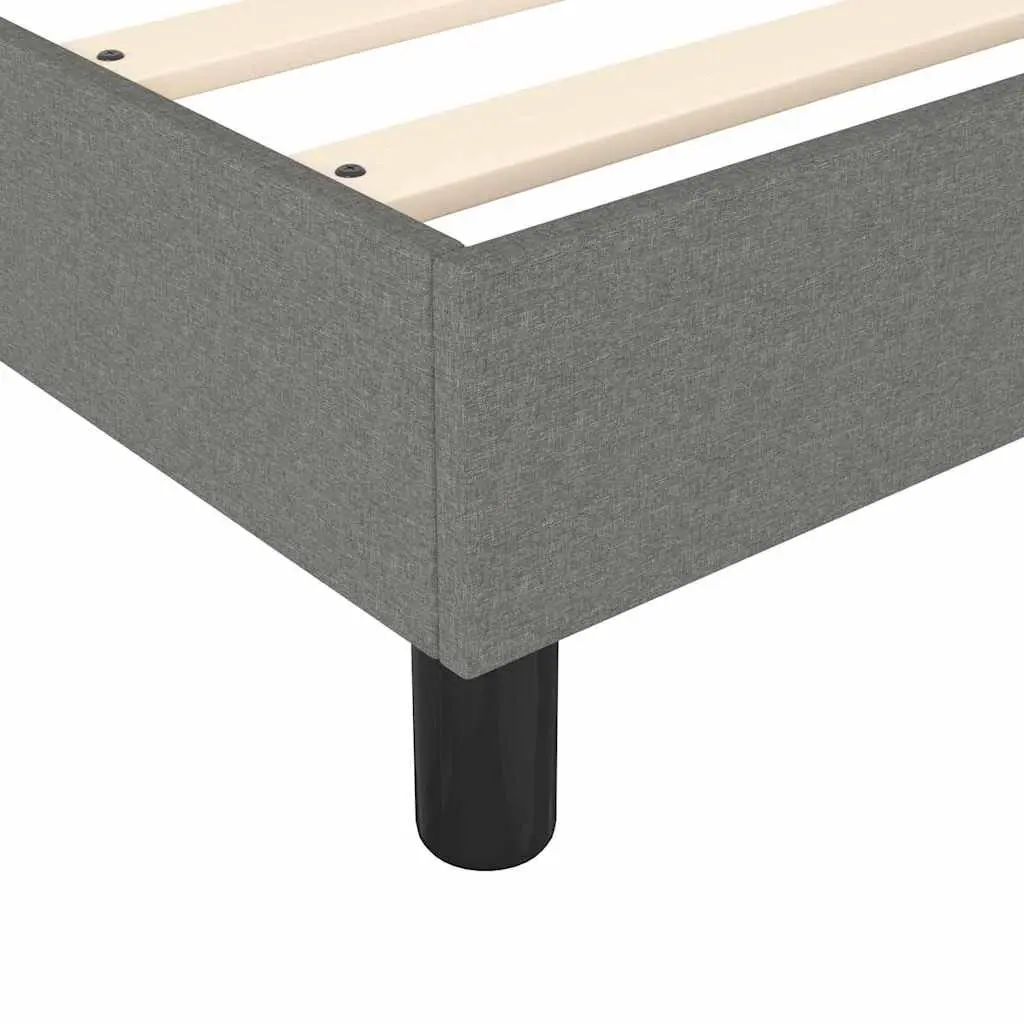 Box Spring Bed Frame Double Grey Fabric Bedroom Furniture Supportive Slats