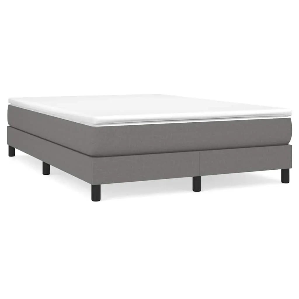 Queen Size Box Spring Bed Frame in Grey Fabric