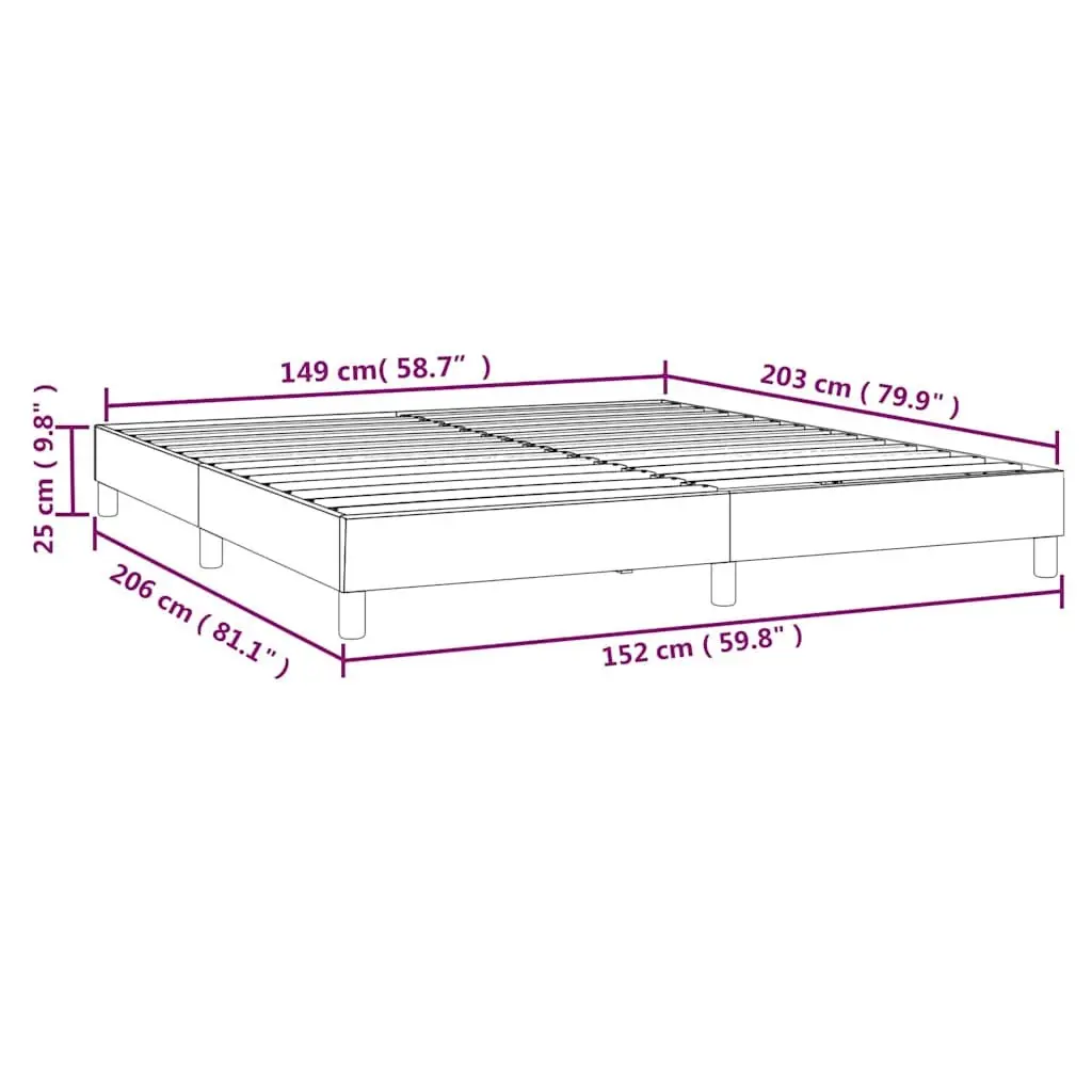 Queen Size Box Spring Bed Frame in Grey Fabric