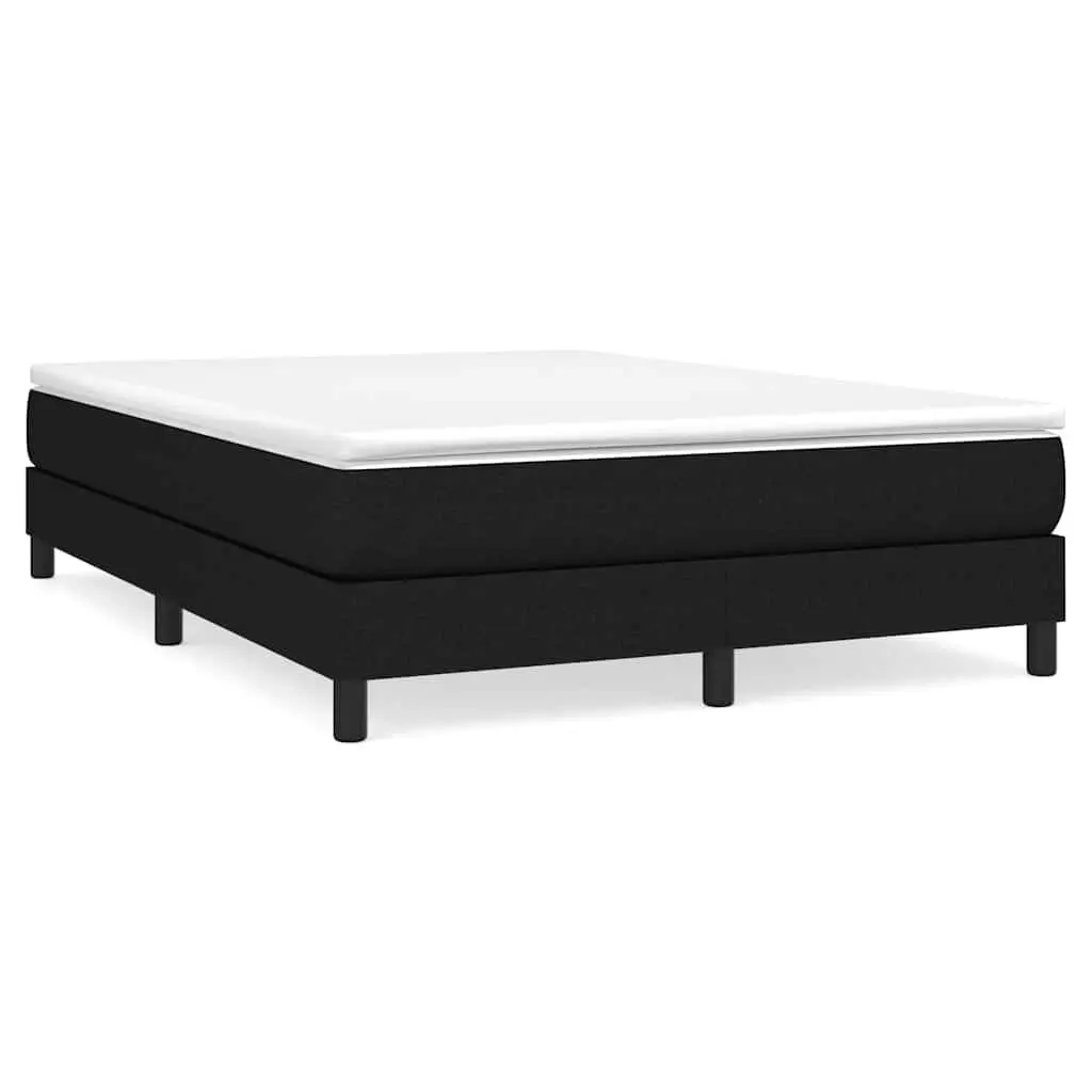 Black Fabric Queen Size Box Spring Bed Frame