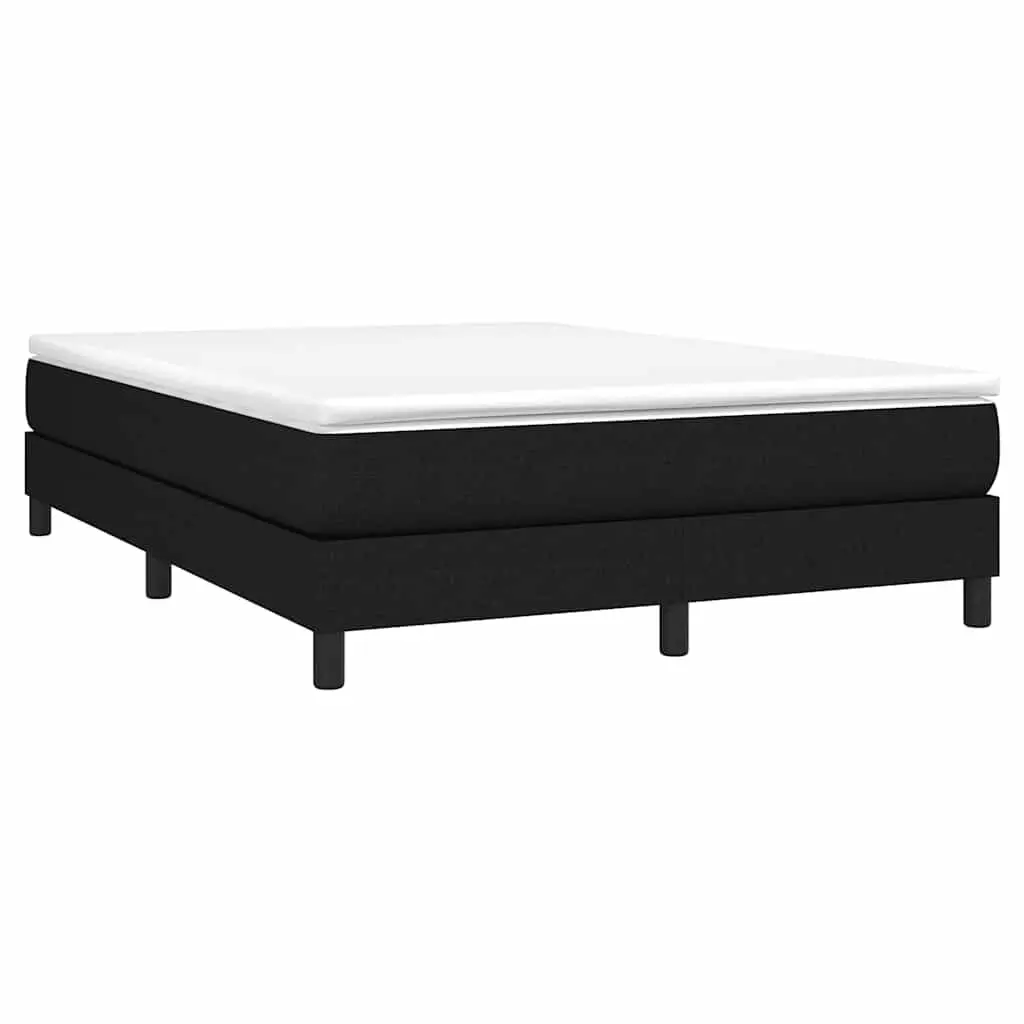 Black Fabric Queen Size Box Spring Bed Frame