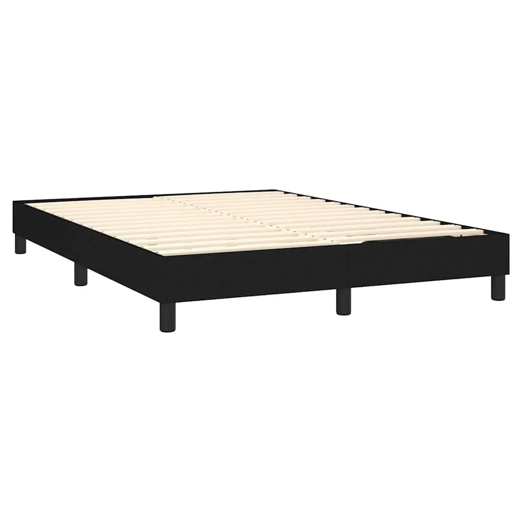 Black Fabric Queen Size Box Spring Bed Frame