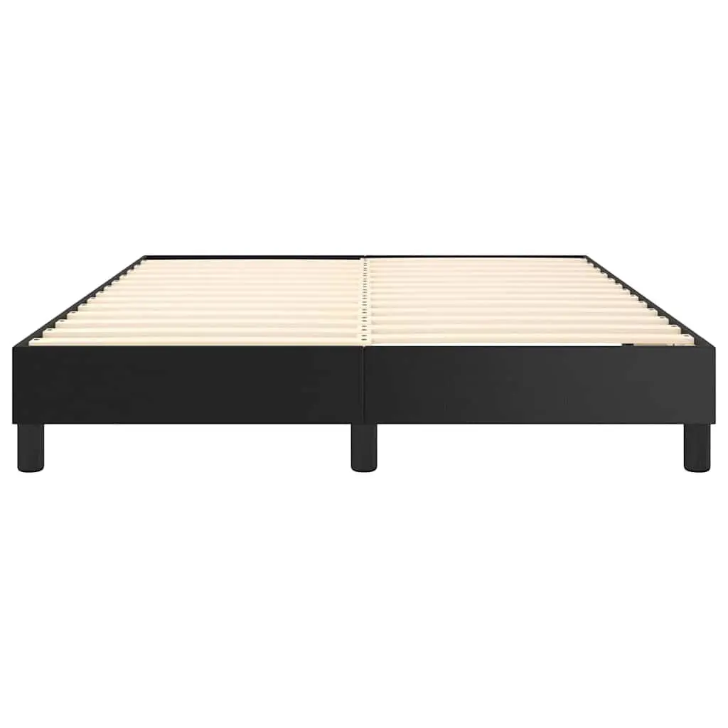 Box Spring Bed Frame Double Black Faux Leather Bedroom Furniture Sleep Support