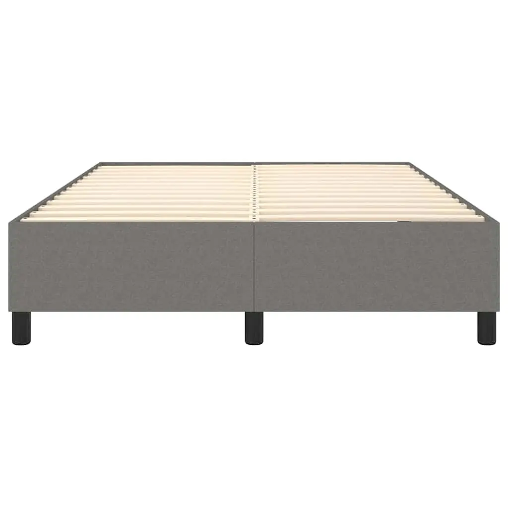 Grey Fabric Queen Size Box Spring Bed Frame