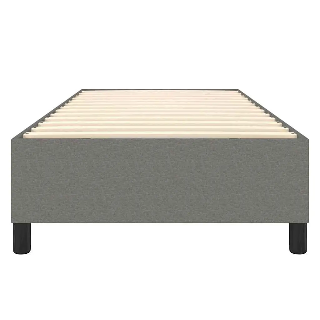 King Single Grey Fabric Box Spring Bed Frame
