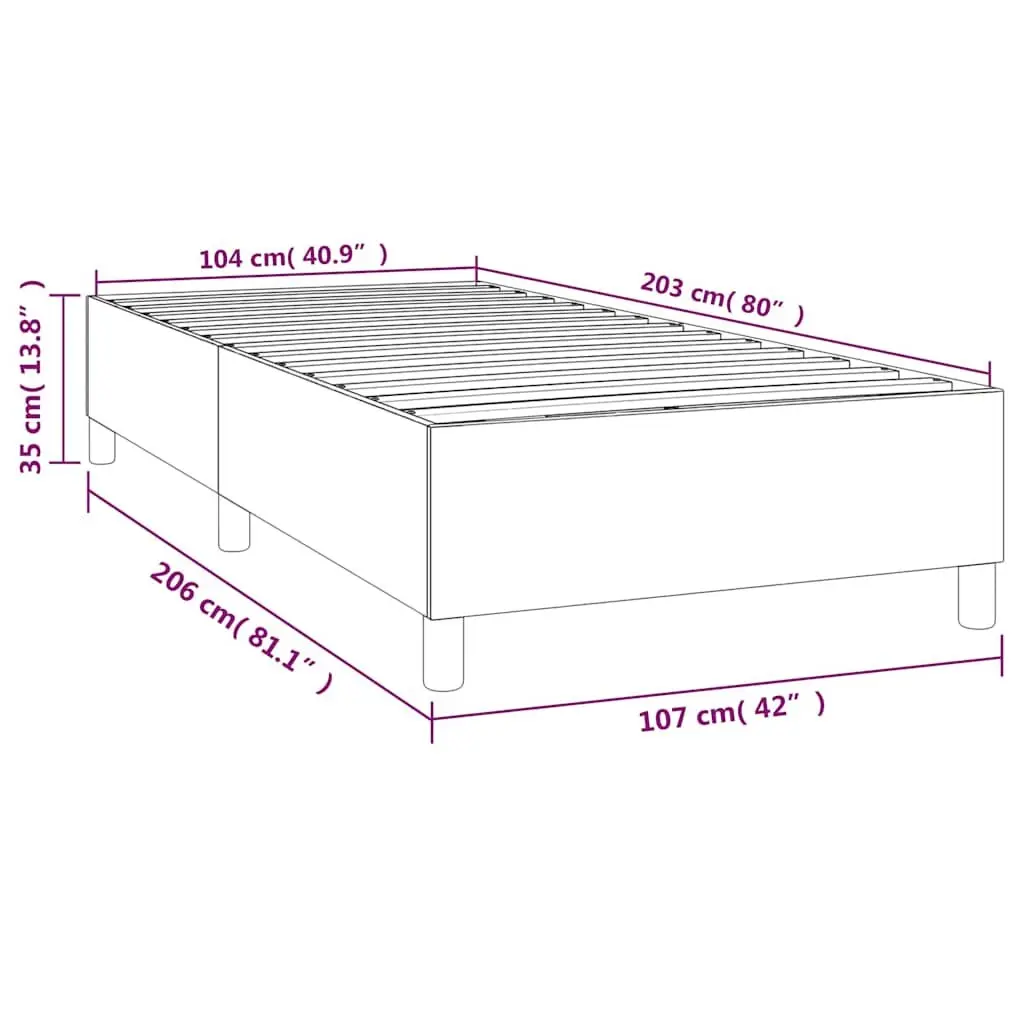 King Single Grey Fabric Box Spring Bed Frame