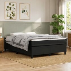 Queen Size Black Faux Leather Bed Frame for Comfort