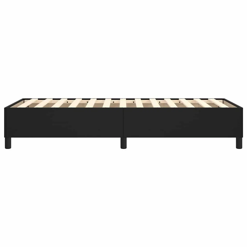 King Single Box Spring Bed Frame in Black Faux Leather