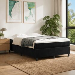 Velvet Upholstered Double Box Spring Bed Frame