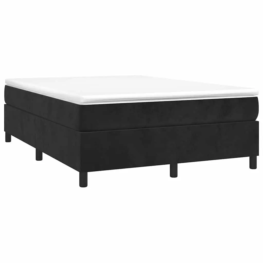 Velvet Upholstered Double Box Spring Bed Frame