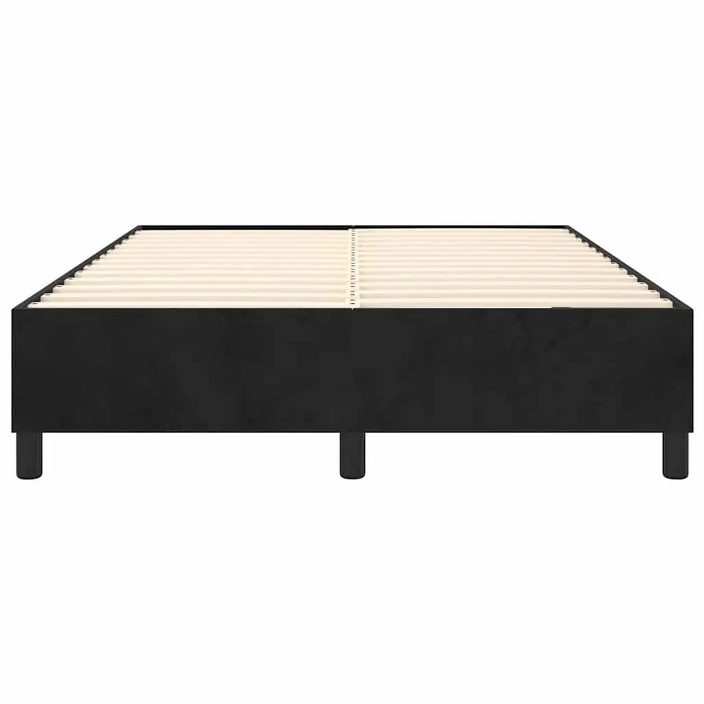 Velvet Upholstered Double Box Spring Bed Frame