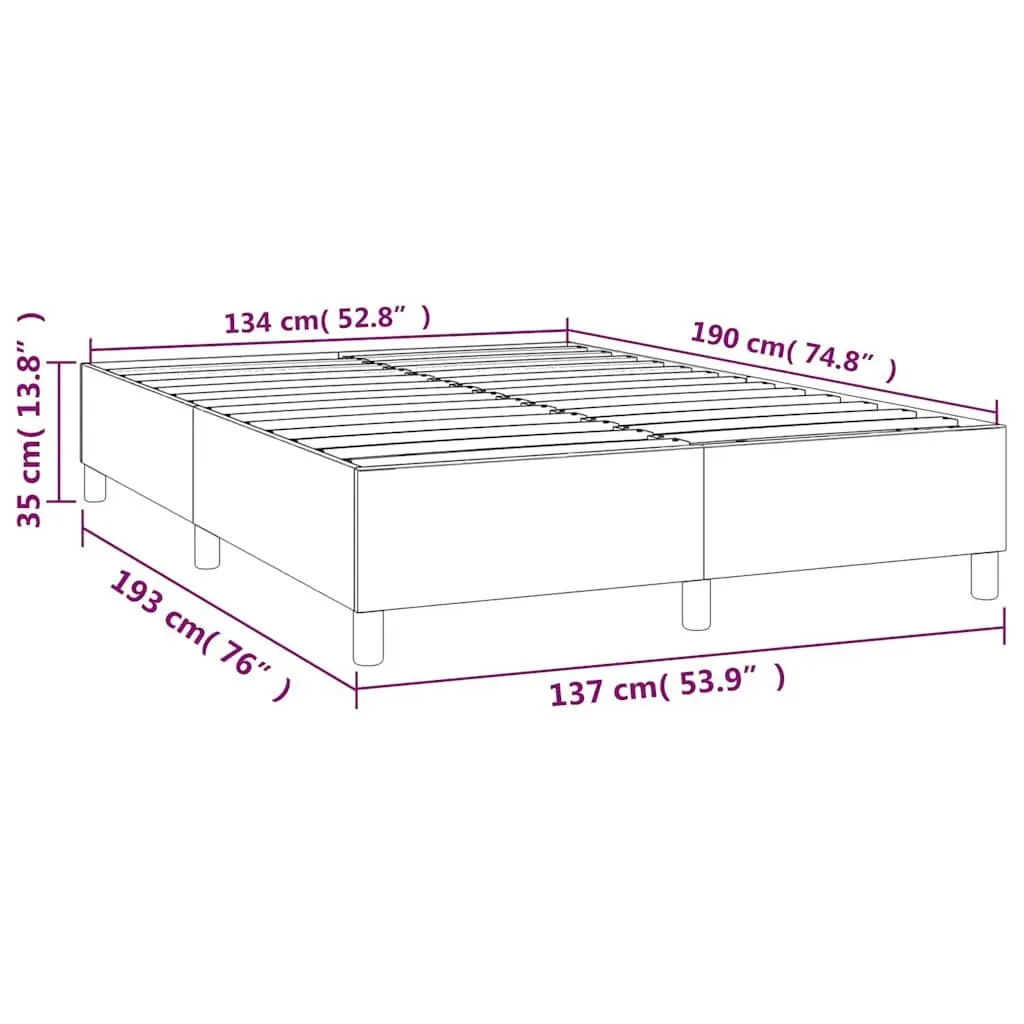 Velvet Upholstered Double Box Spring Bed Frame