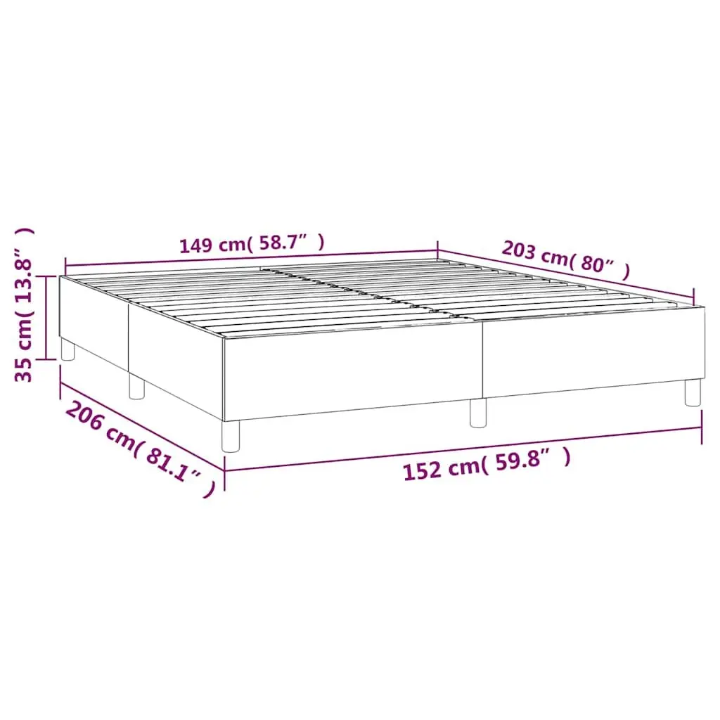 Bed Frame Queen Size Box Spring Base Dark Grey Velvet Upholstered Bedroom