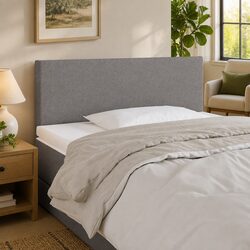 Modern Dark Grey Fabric LED Headboard 100cm
