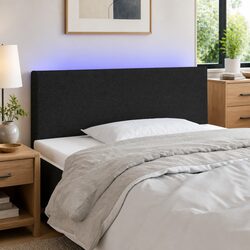 LED Headboard 100cm Black Fabric with Adjustable Height