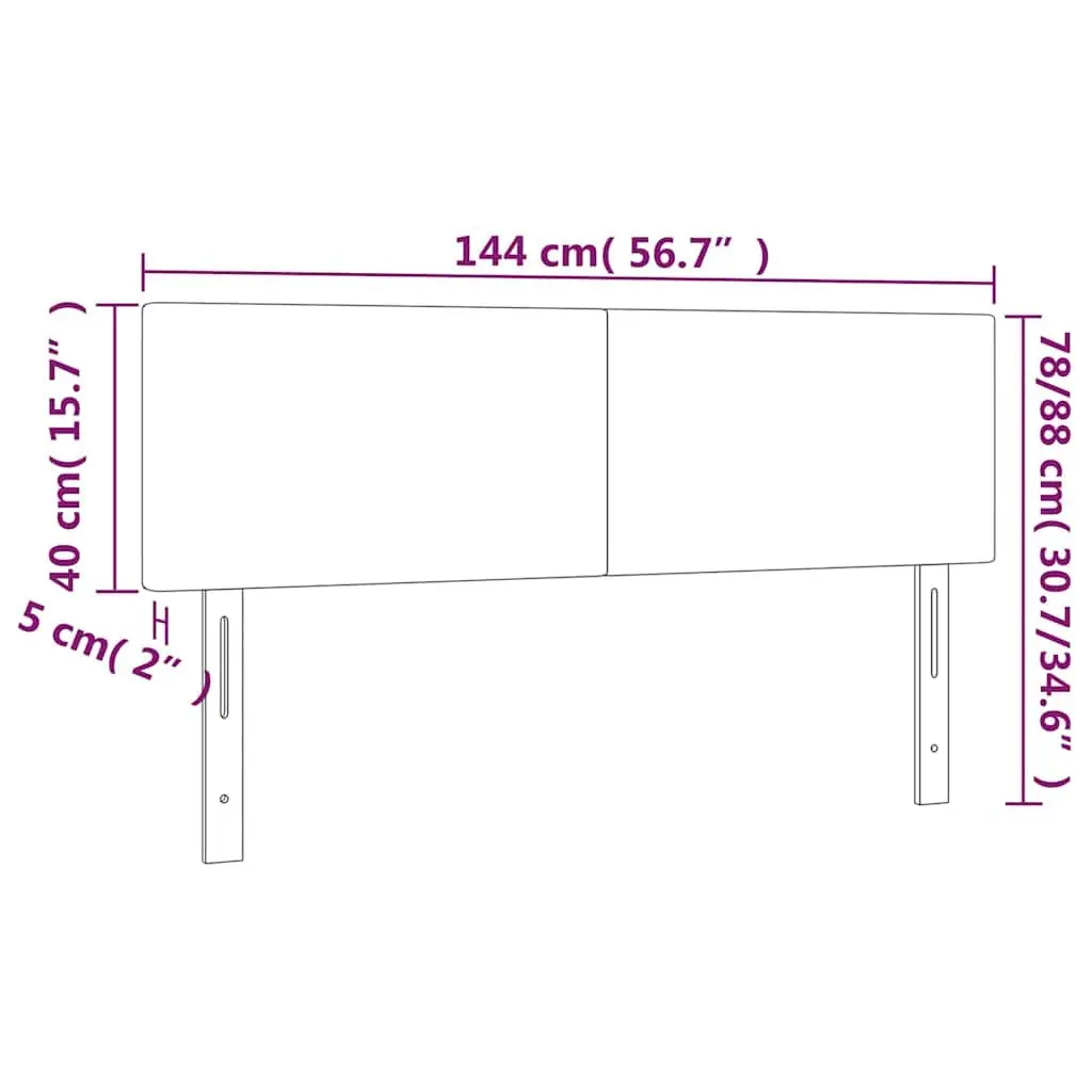 Adjustable Height LED Headboard 144 cm Dark Grey Fabric
