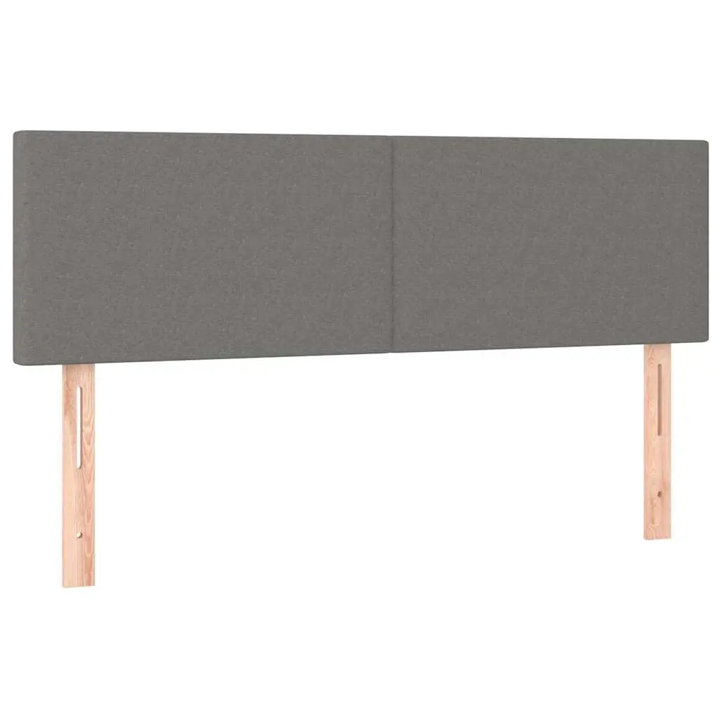 Adjustable Height LED Headboard 144 cm Dark Grey Fabric