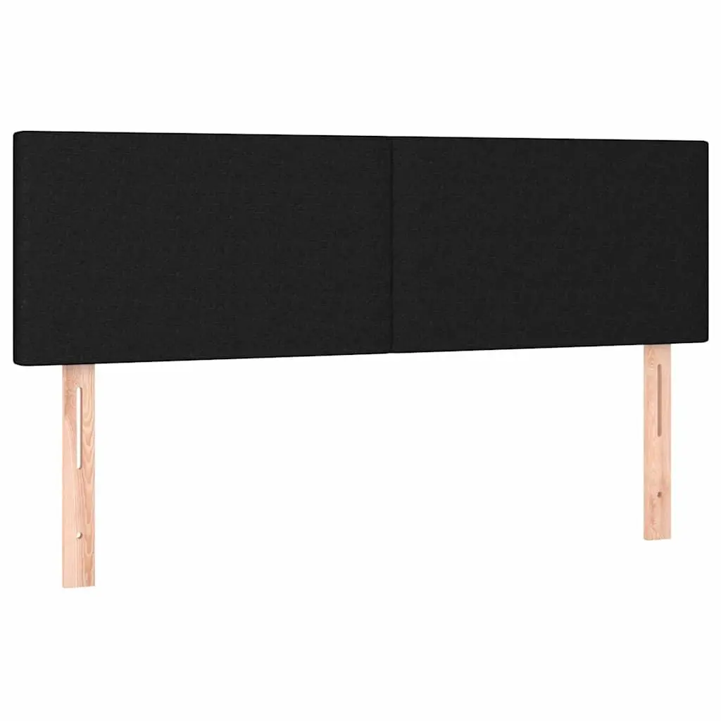 Black Fabric LED Headboard with Adjustable Height 144cm