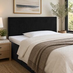 Black Velvet LED Headboard 100cm for Modern Bedrooms