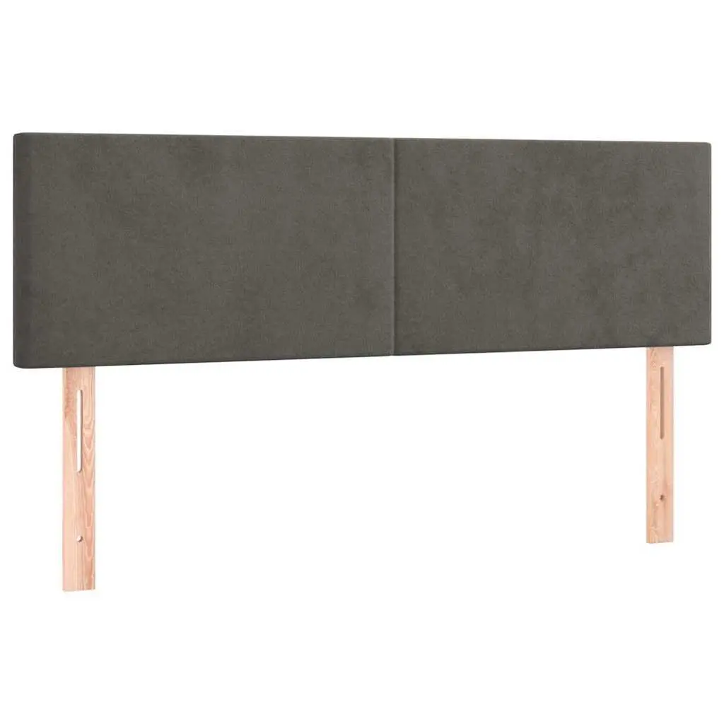 LED Headboard Grey Velvet 144cm Adjustable Height Backrest Support