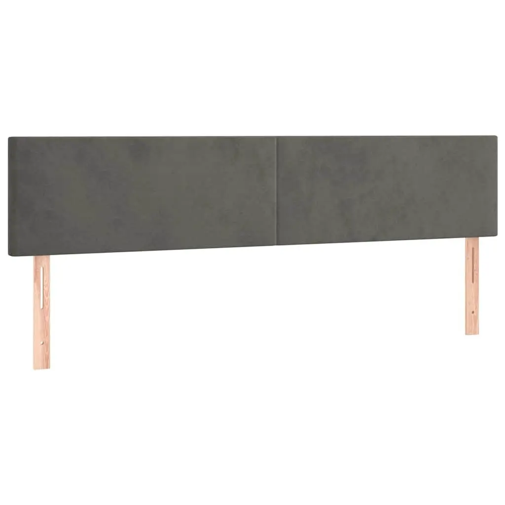 LED Headboard Dark Grey 160 cm Velvet Bed Backrest Modern Bedroom Furniture