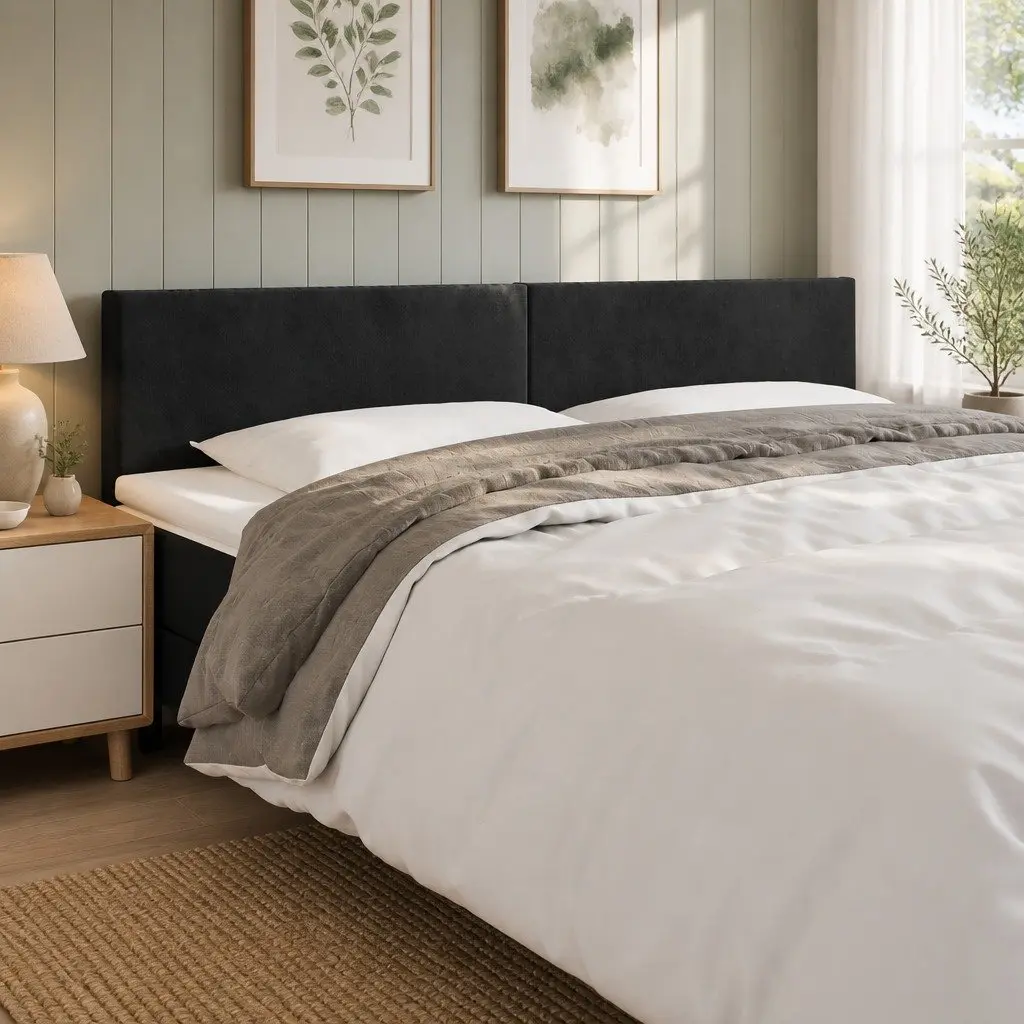 Black Velvet LED Headboard 160 cm