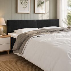 Modern Black Velvet LED Headboard 160 cm