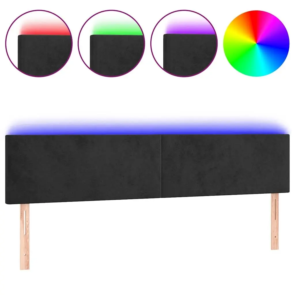 Black Velvet LED Headboard 160 cm