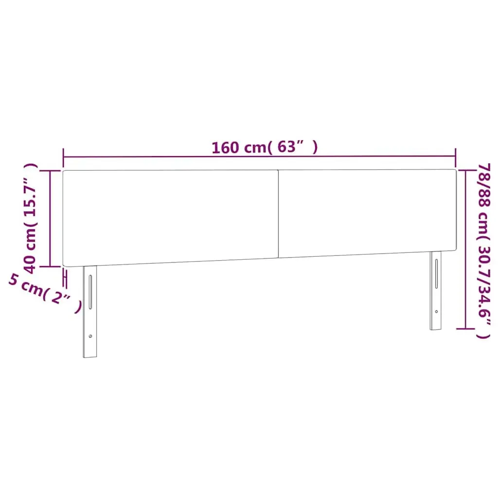Black Velvet LED Headboard 160 cm