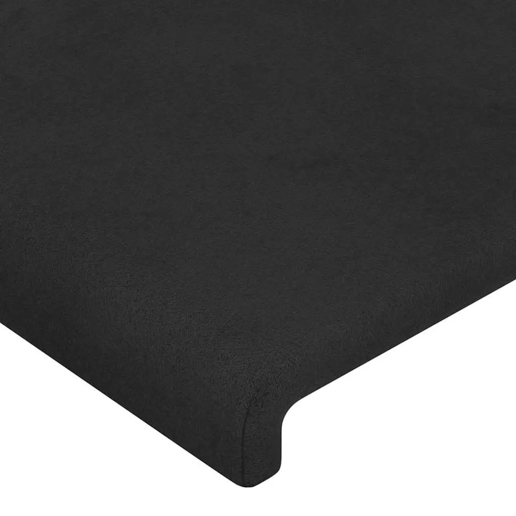 LED Headboard Black 200 cm Velvet Adjustable Height Bedroom Accent with