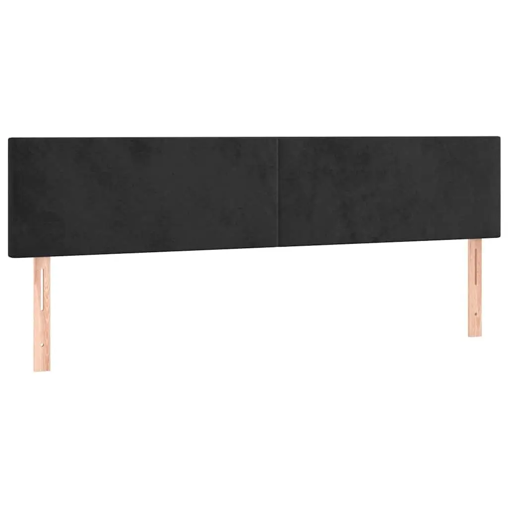 LED Headboard Black 200 cm Velvet Adjustable Height Bedroom Accent with