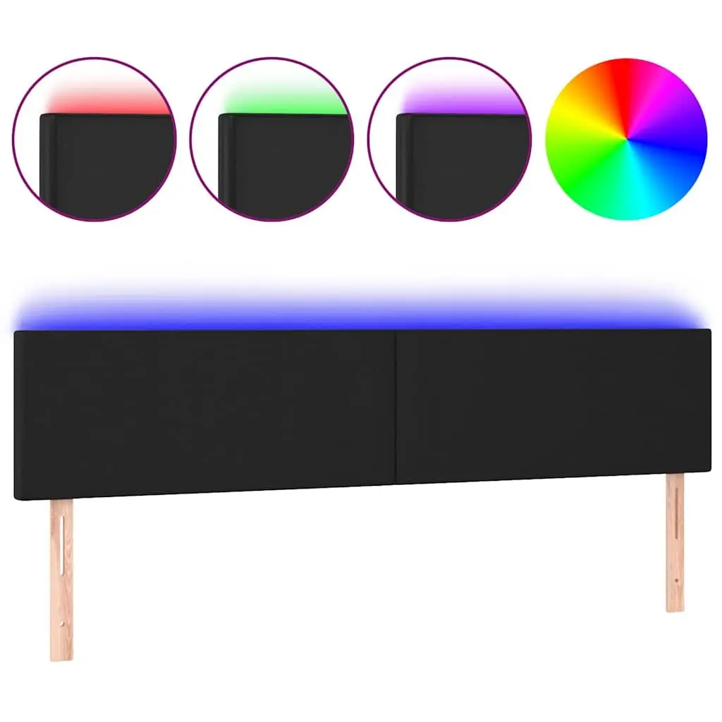 Black Faux Leather LED Headboard 160cm for Modern Bedrooms