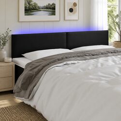 200cm Black Faux Leather LED Headboard for Bedrooms