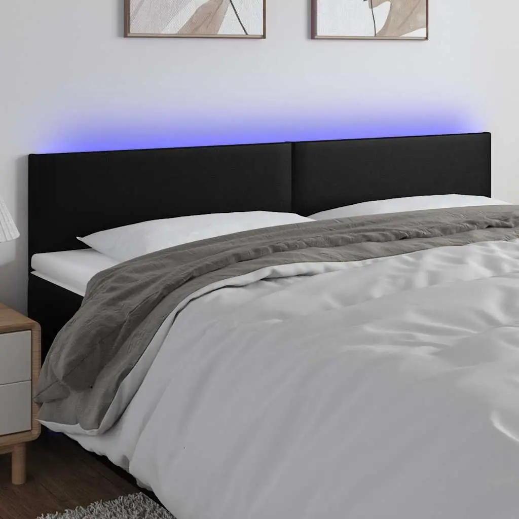 LED Headboard Black Faux Leather 200cm Modern Bedroom Furniture