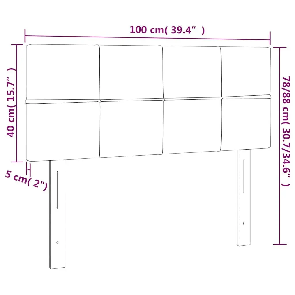 Grey Fabric LED Headboard with Adjustable Height
