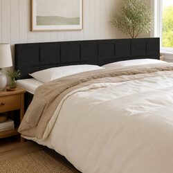 Black LED Headboard with Adjustable Height for Comfort